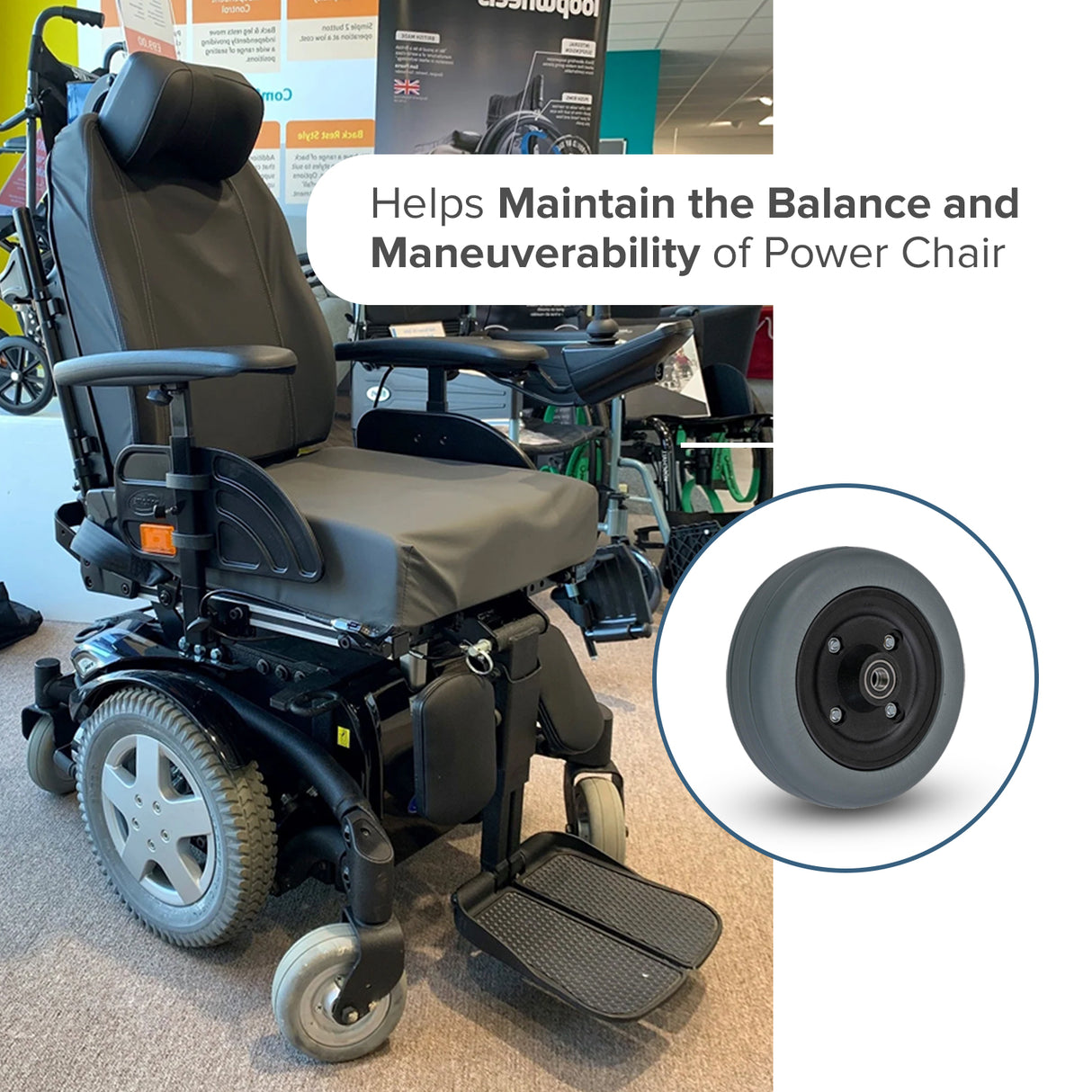 6"x2" Caster Wheel Assembly for Invacare Power Chairs (1122066)