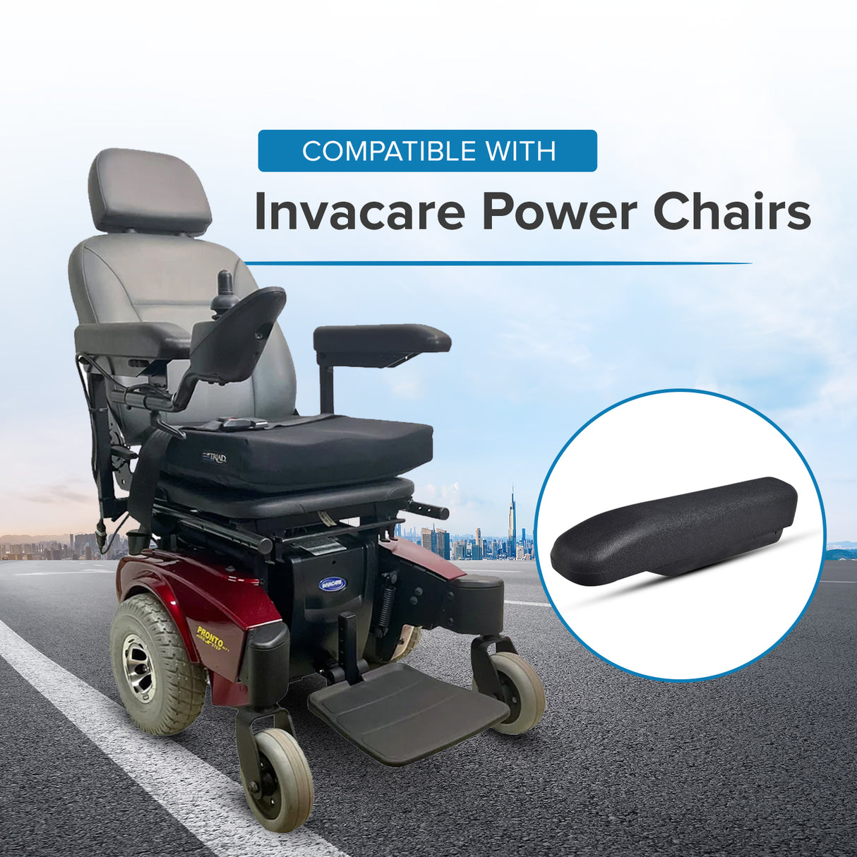 Full Length Urethane Armrest Pad for Invacare Power Chairs (1139924)
