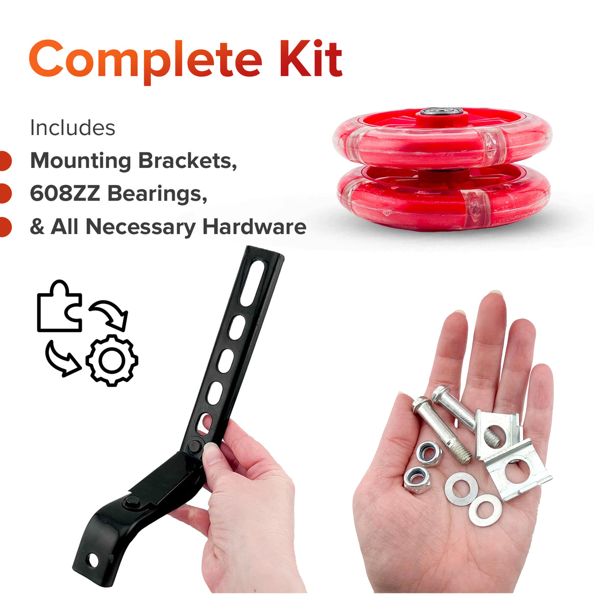 Training Wheels with Brackets & Hardware (Set of 2)