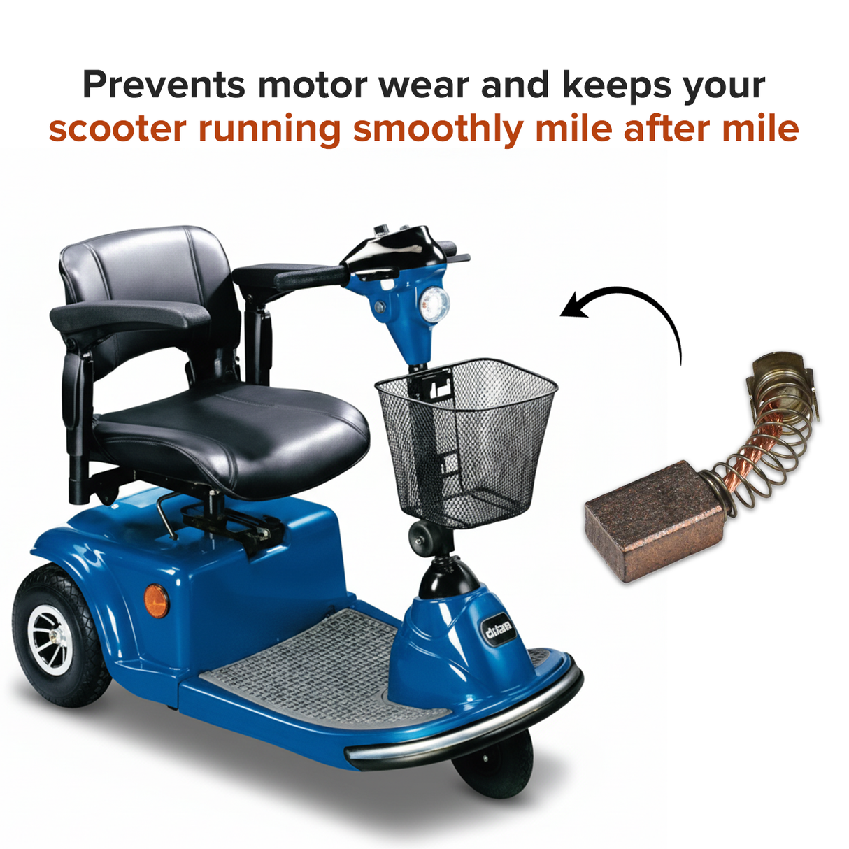 Motor Brush for the Merits Gemini (P301), Pioneer 9 (S331), and Pioneer 10 (S341) Power Chairs