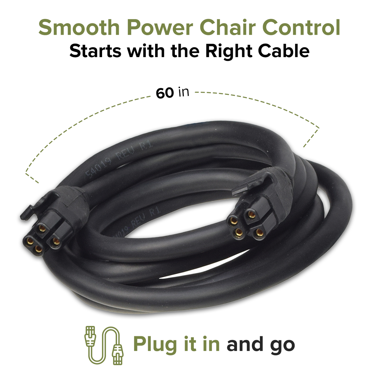 Dynamic LiNX Bus Cable for the Merits Vision Super (P327/P327-2), Vision Sport (P326A) & Vision CF (P322A) Power Chairs