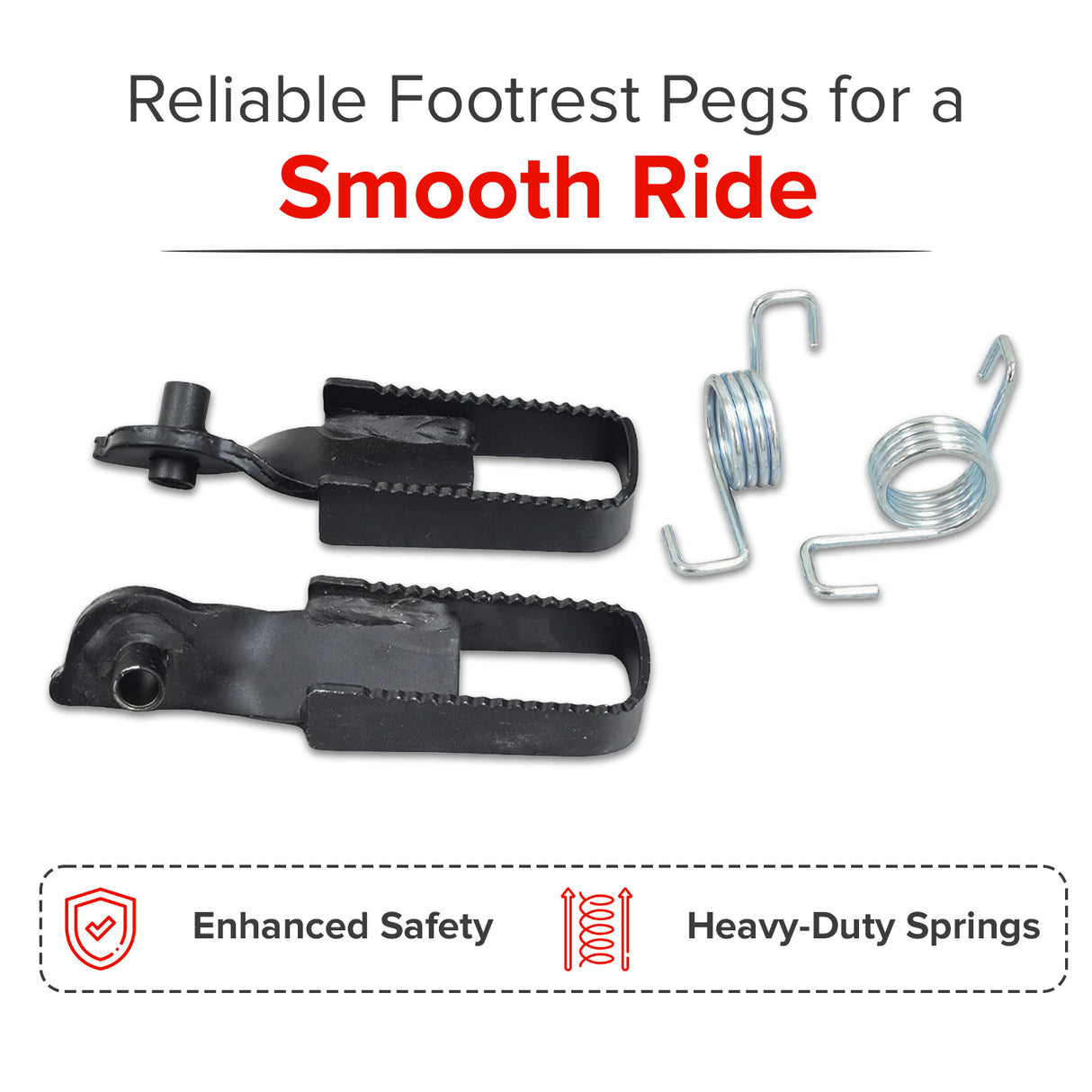 Footrest Pegs with Springs for Monster Moto / Mega Moto & Motovox Mini Bikes (Set of 2)
