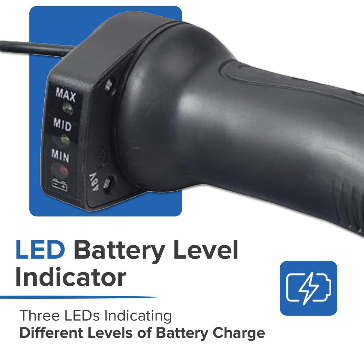 48 Volt 4 Wire Hand Throttle with LED Battery Level Meter
