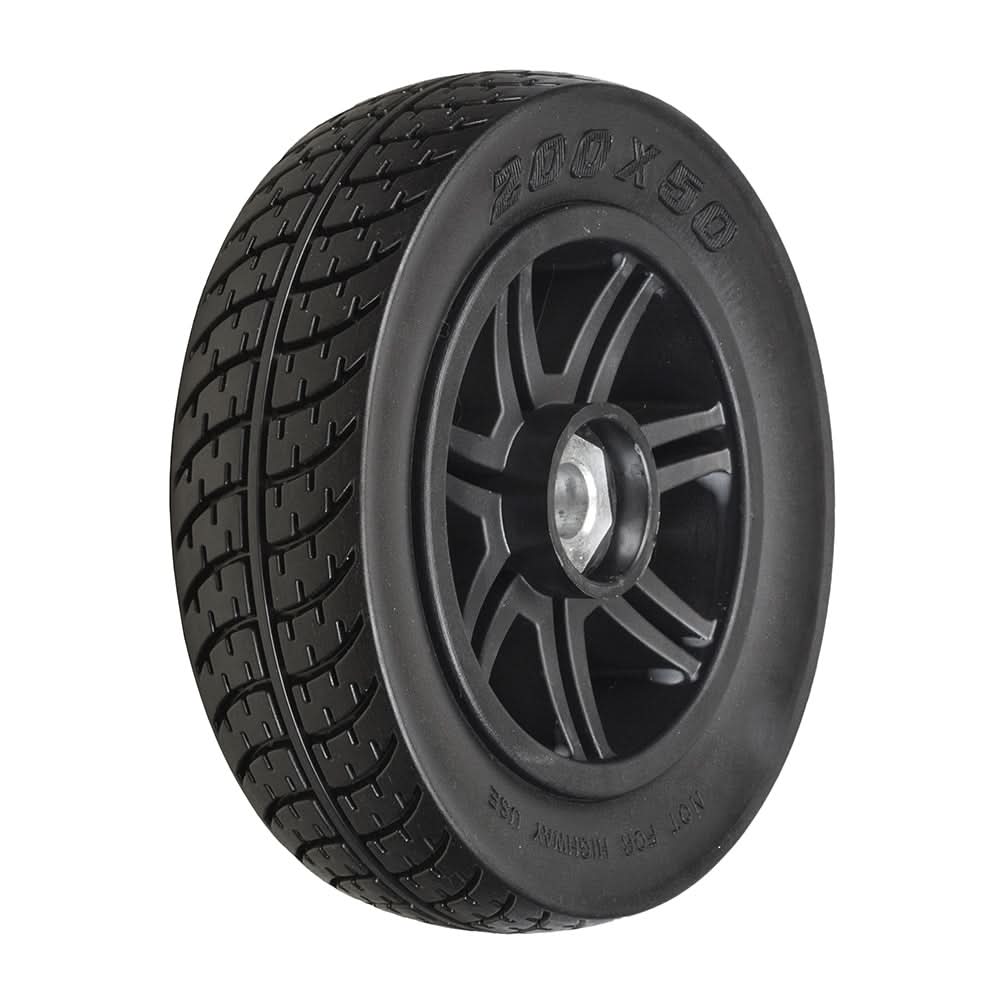 8"x2" (200x50) Black Flat-Free Rear Wheel Assembly for the Drive Medical Spitfire Scout Scooter (SC31003)