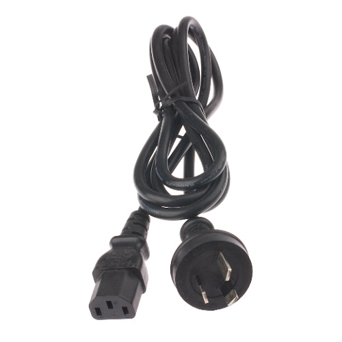 24 Volt 2.0 Amp Battery Charger Power Cord for Australia Outlets, showing a close-up of the black power cord with a plug and connector.