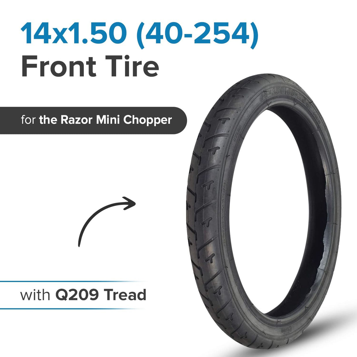 14"x1.50" (40-254) Tire with Q209 Tread for the Razor Mini Chopper