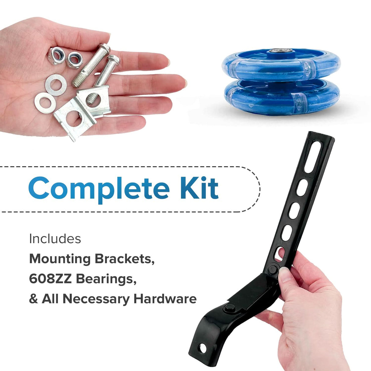 Training Wheels with Brackets & Hardware (Set of 2)