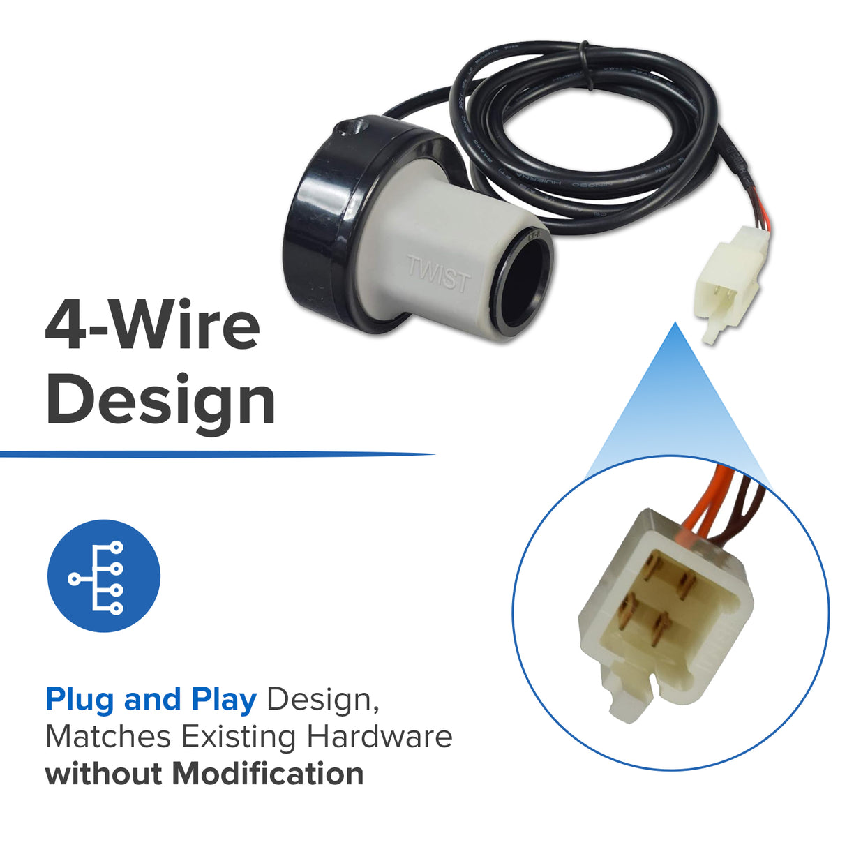 Single Speed 4-Wire Twist Grip Throttle for the Razor E100 Glow