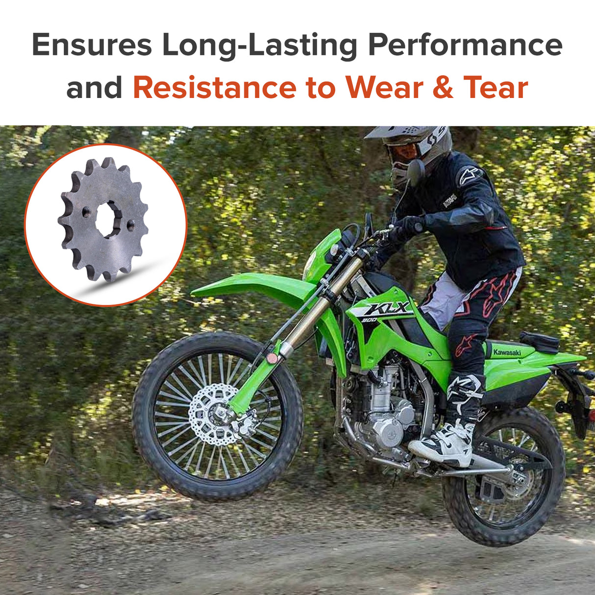 #420 Chain - 15 Tooth Front Sprocket for 50cc, 110cc, 125cc, & 140cc Pit Dirt Bikes & ATVs with 20 mm Shaft