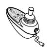 3 Key Remote Plus Joystick Controller with Profiles and Speed Potentiometer (Reconditioned) - A black and white illustration of a remote control device with keys for horn, mode, on/off switch, and speed indicators.