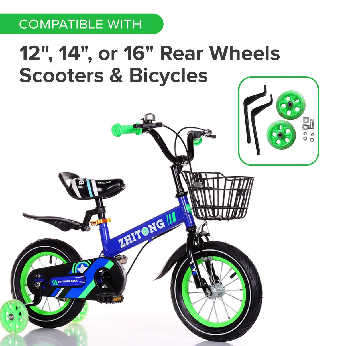 Training Wheels with Brackets & Hardware (Set of 2)