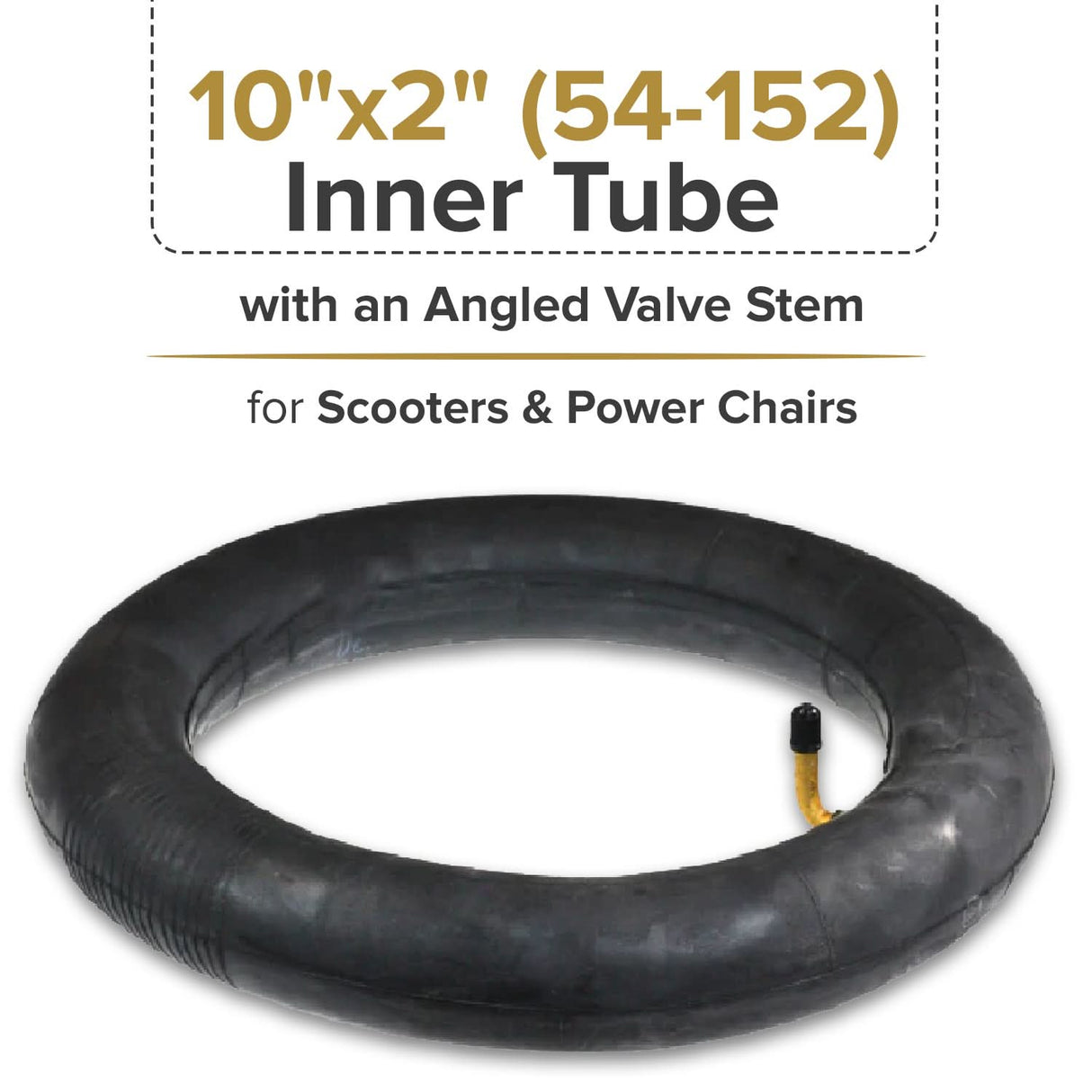10"x2" (54-152) Inner Tube for Scooters & Power Chairs with an Angled Valve Stem