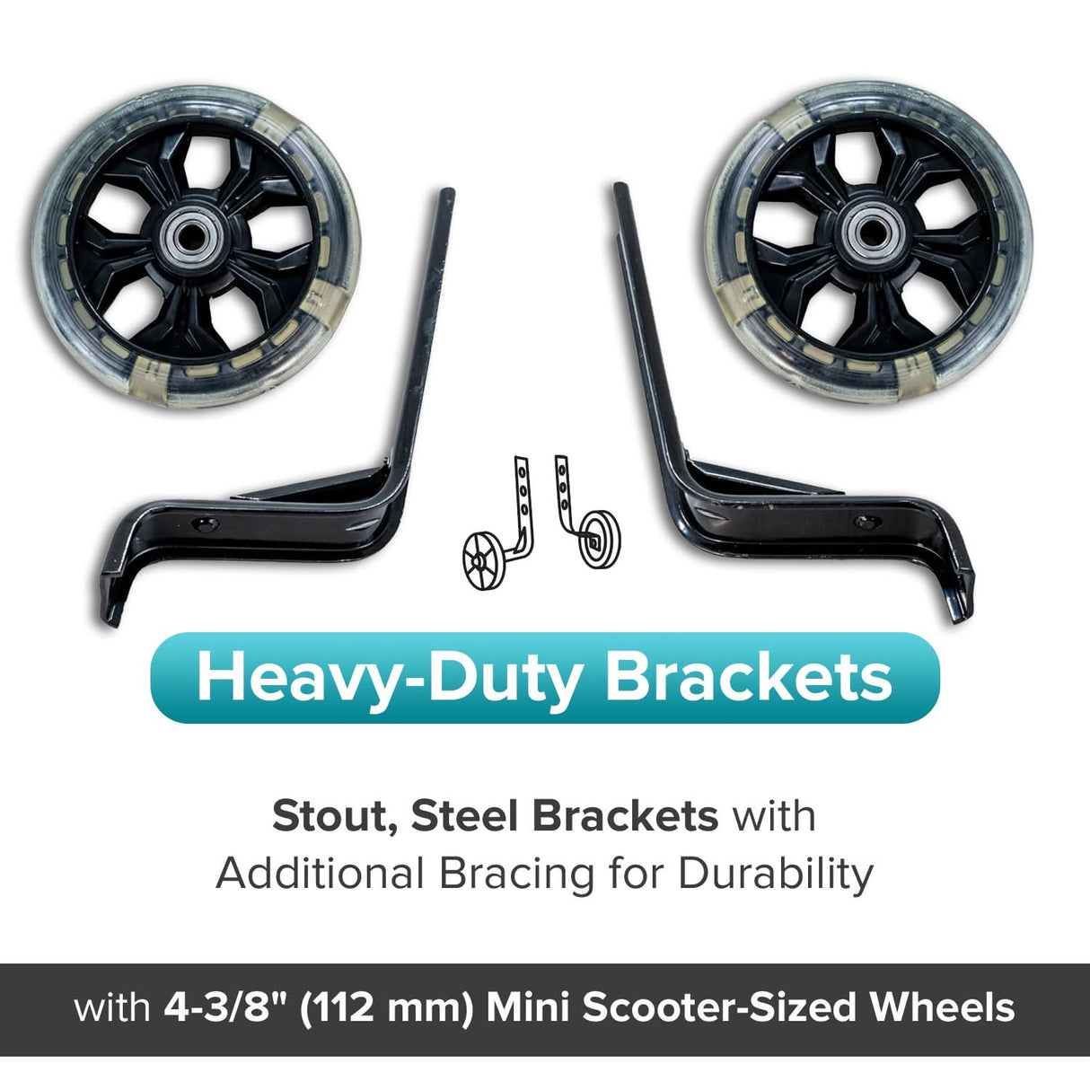 Training Wheels with Brackets & Hardware (Set of 2)