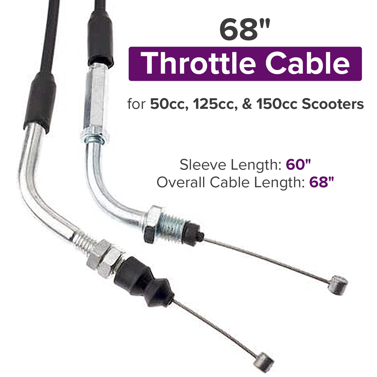 68" Throttle Cable for 50cc, 125cc, & 150cc Scooters