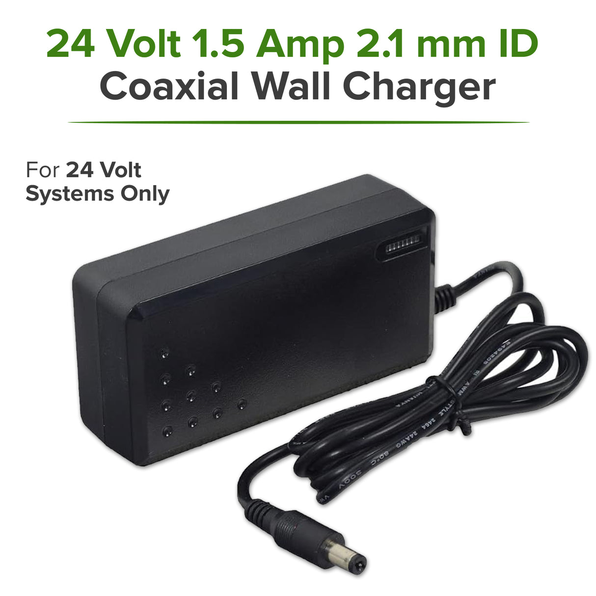 24 Volt 2.1mm ID Coaxial Battery Charger for Pulse Scooters