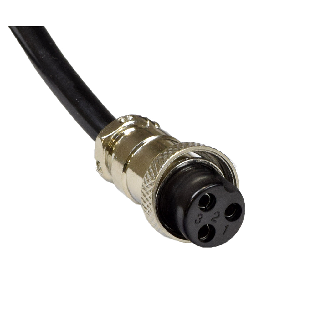 Close-up of a 36 Volt 1.6 Amp 3-Prong Battery Charger (Standard) (Blemished) for electric scooters, showing the connector and part of the cable.