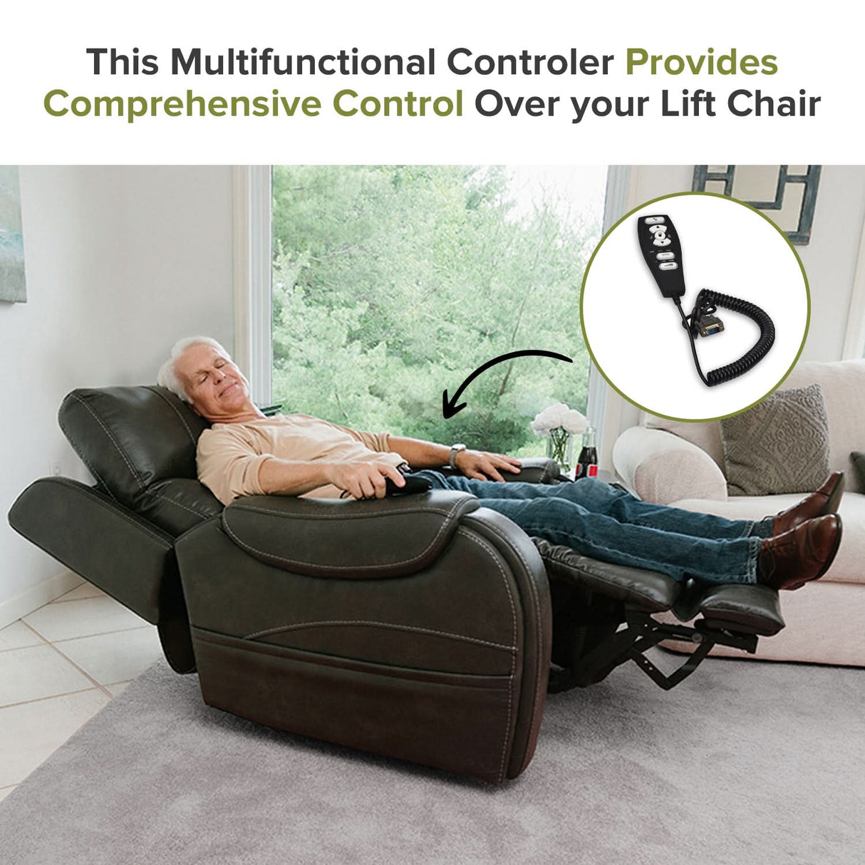 HC-2802HL-PR3 Tranquil Ease Heat and Massage Hand Control for Pride Lift Chairs (ELEASMB5578)