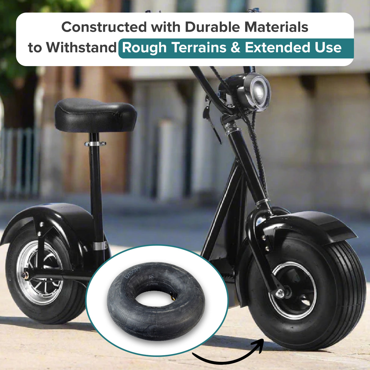 13x5.00-6 Inner Tube with Angled Valve Stem