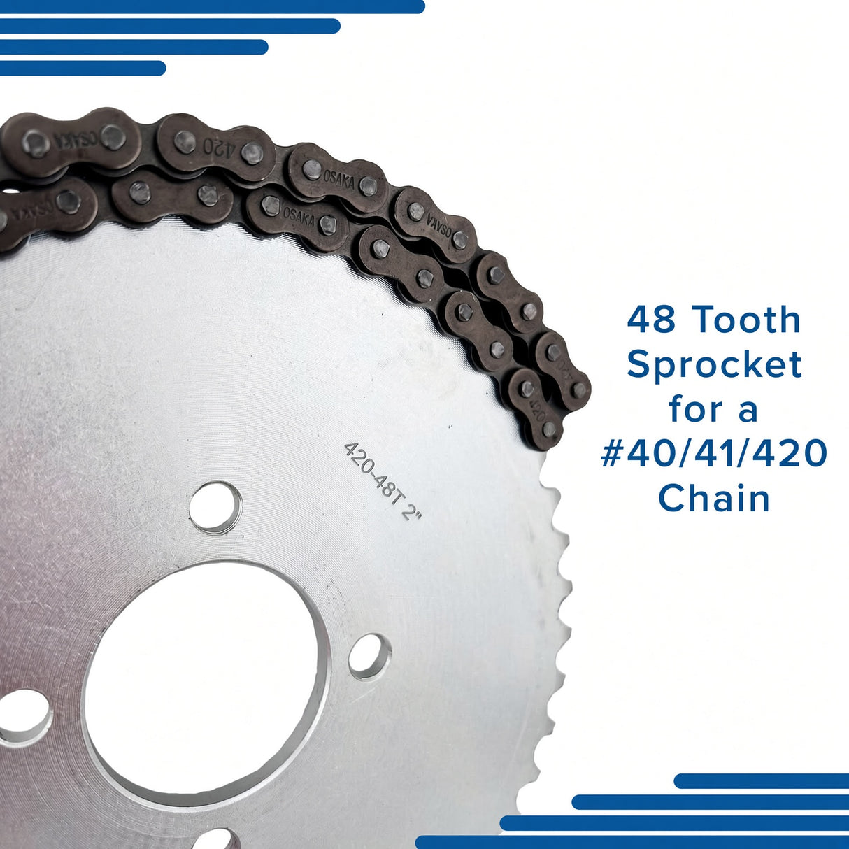 #40/41/420 Chain 48 Tooth Sprocket for Go-Karts & Mini Bikes