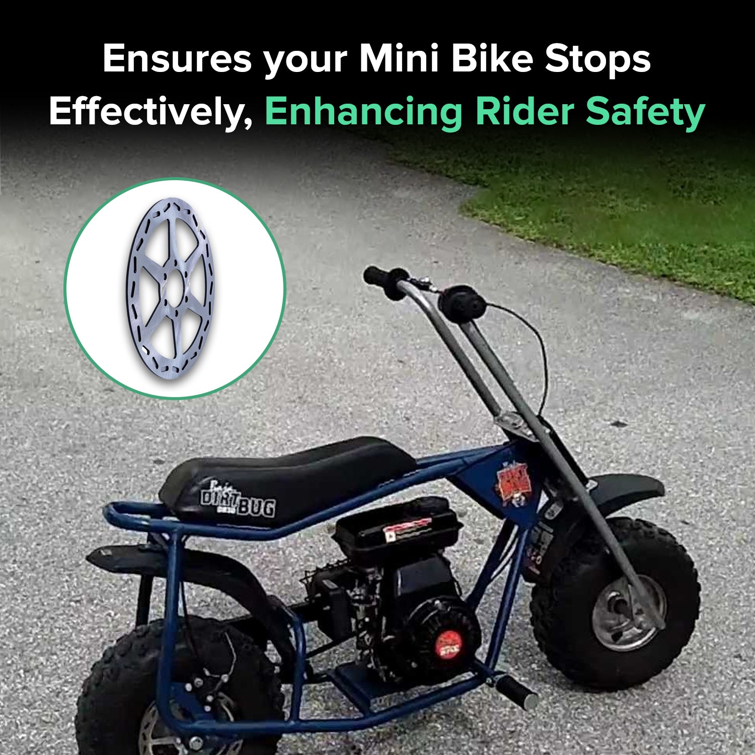 180 mm Rear Brake Disc for the Monster Moto / Mega Moto MM-B80, MM-B105 & MM-E1000 Classic