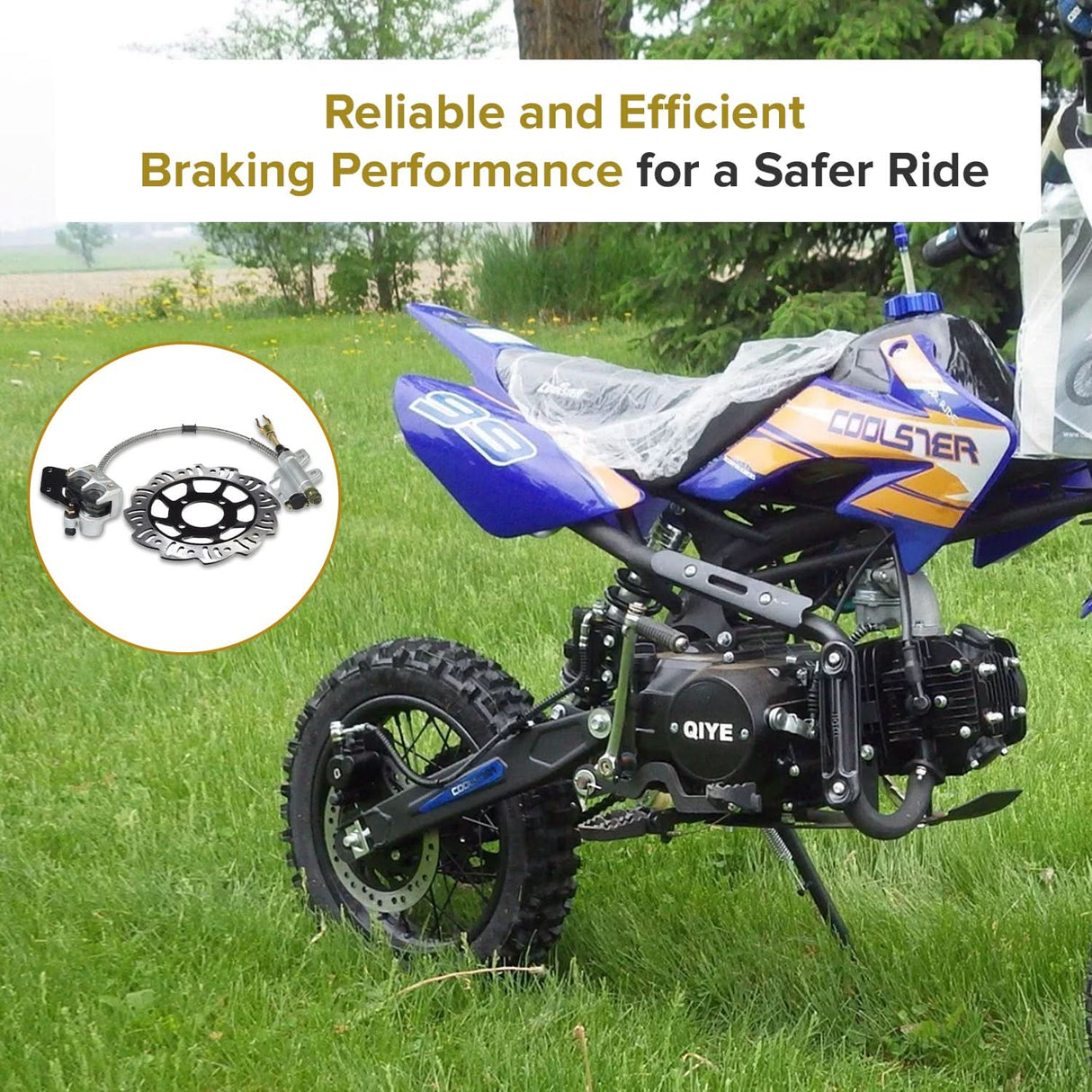 Rear Foot Brake, Disc, Pads, & Master Cylinder Assembly for 110cc & 125cc Dirt Bikes