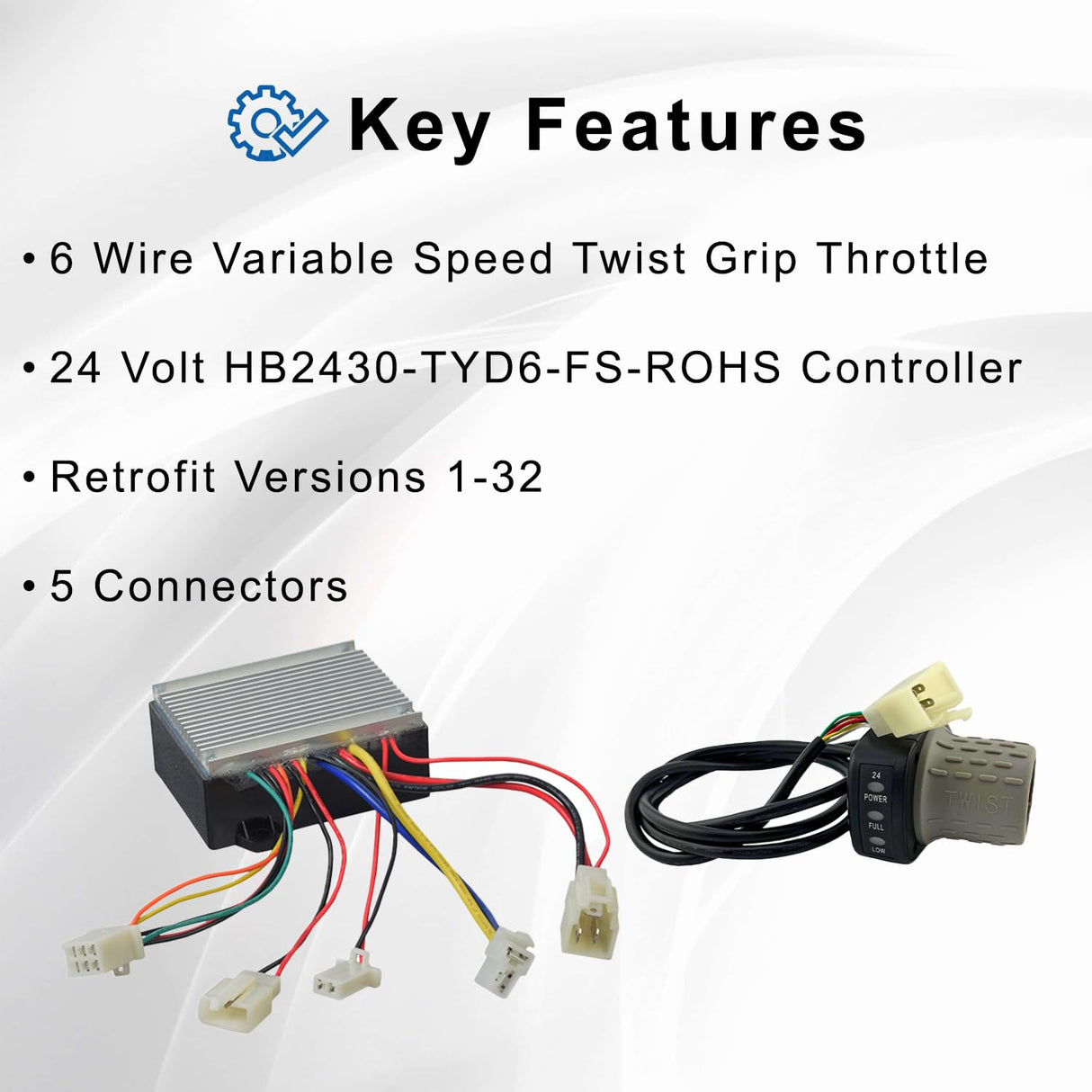 Razor MX400 (Versions 1-32) HB2430-TYD6-FS 6-Wire Throttle & Control Module Bundle