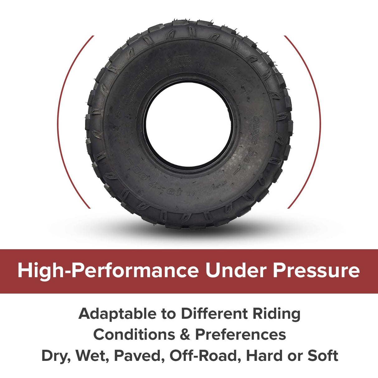 19x7.00-8 Knobby Tire with P315 Tread for the Tomberlin Firehawk 6.0 Hp Mini Bike
