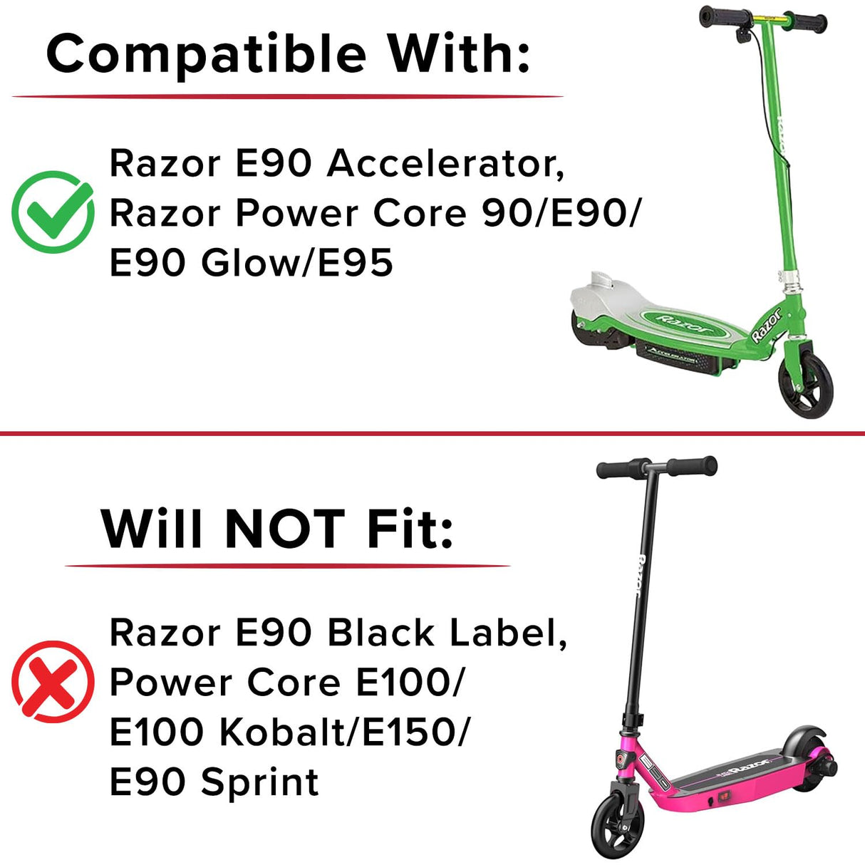 12 Volt Battery for the Razor E90 Accelerator, Power Core 90, Power Core E90 (Versions 1-2+), & Power Core E90 Glow (Versions 1+)