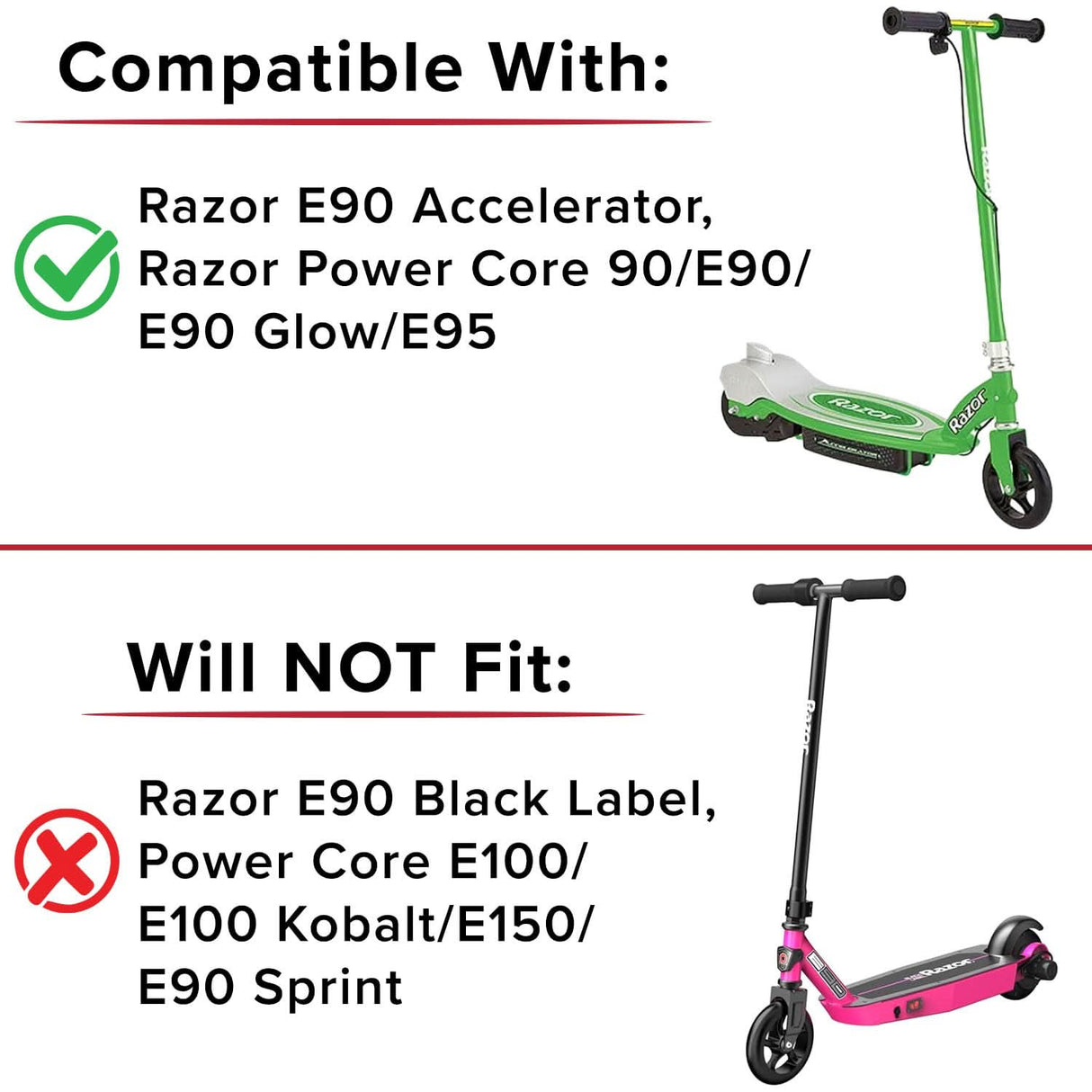 12 Volt Battery for the Razor E90 Accelerator, Power Core 90, Power Core E90 (Versions 1-2+), & Power Core E90 Glow (Versions 1+)