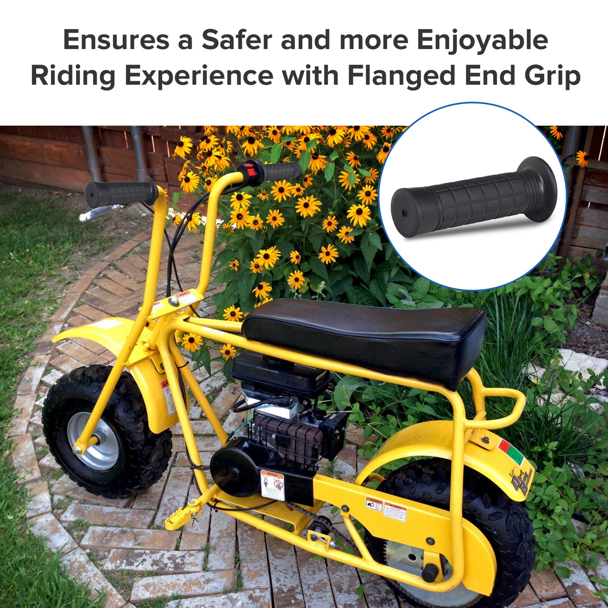 Left Handlebar Grip for Motovox Pit Bikes and Motovox MBX10, MBX11, & MBX12 Mini Bikes