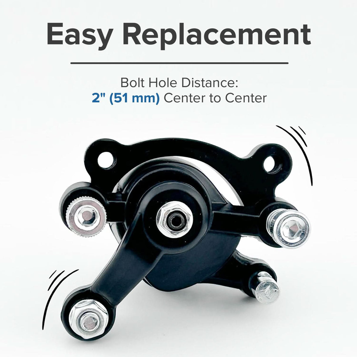 Brake Caliper with Right Arm for Scooters & Mini Bikes (Standard)