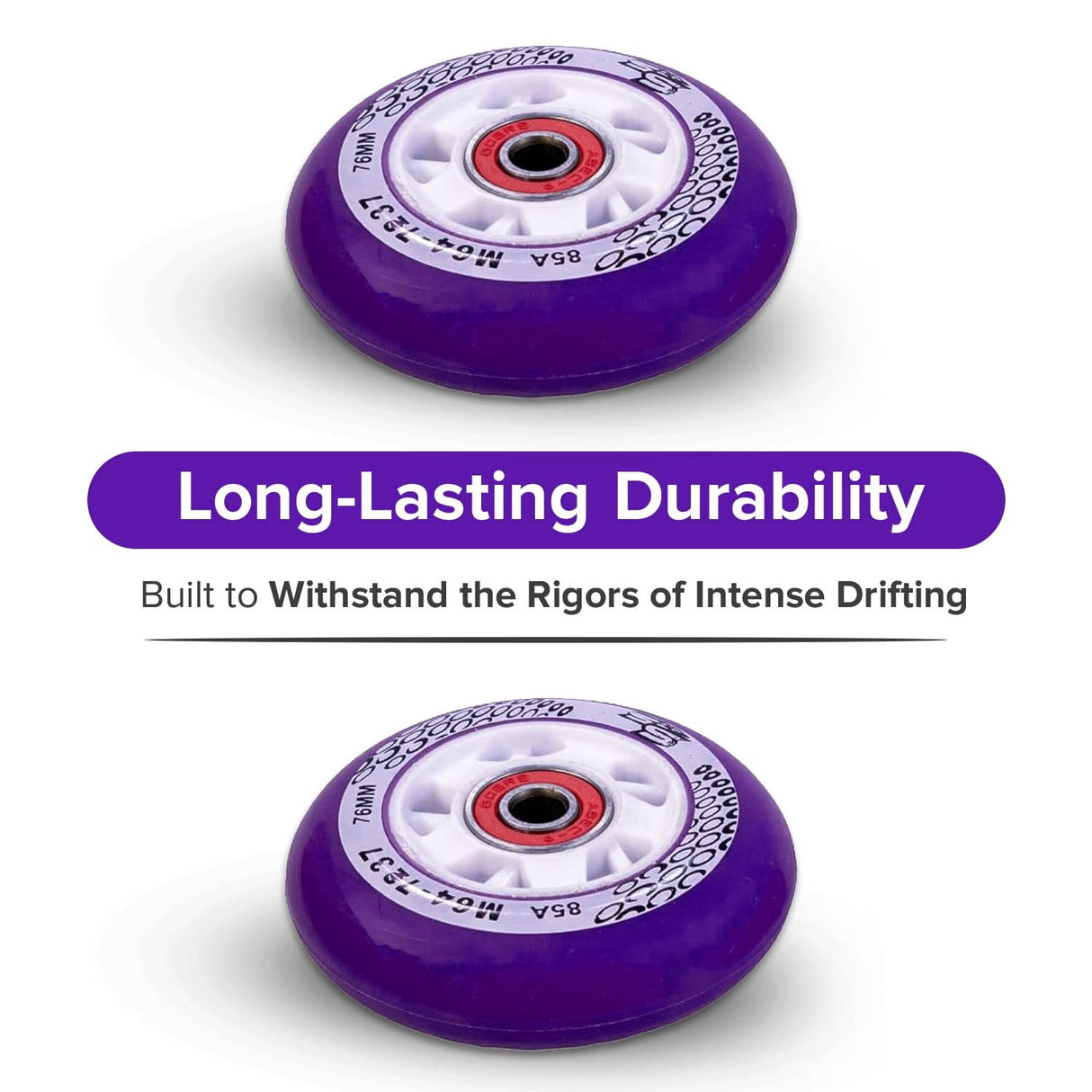 76 mm Scooter Wheels with Bearings (Set of 2)