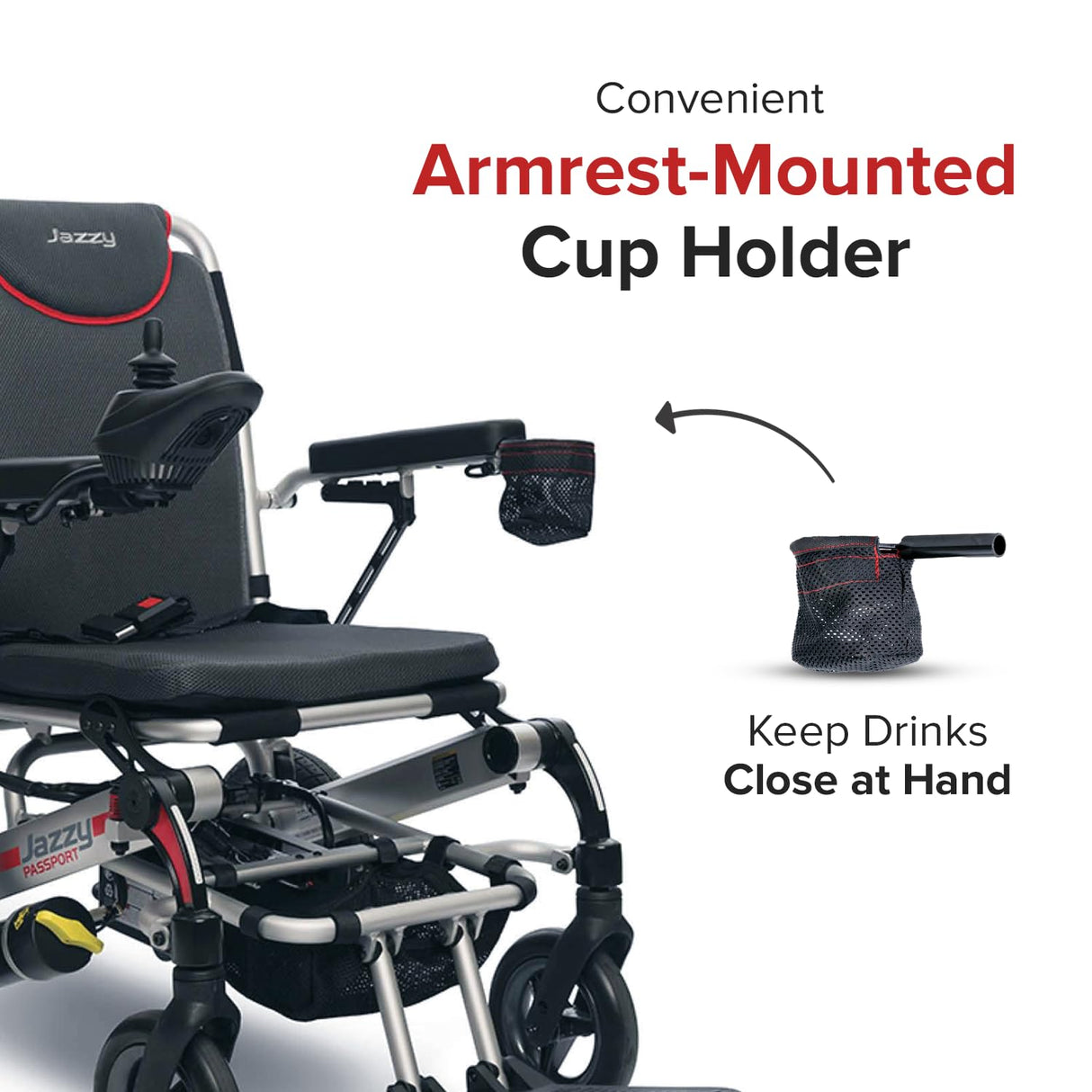 Cup Holder for the Jazzy Passport Power Chair (ACC1707456)