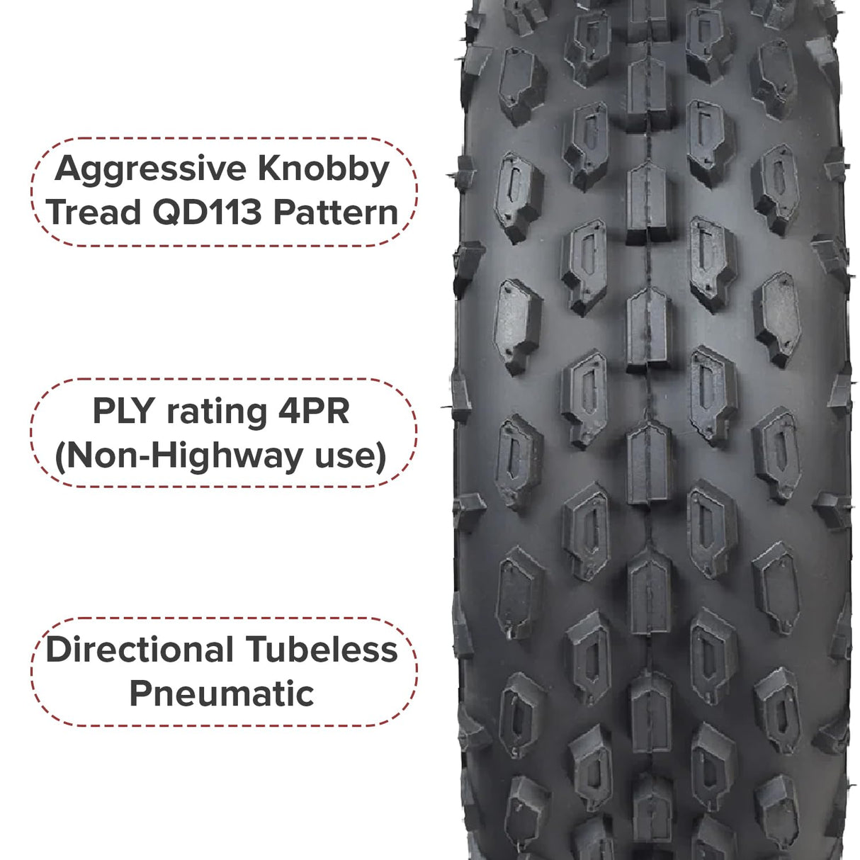 19x7.00-8 Knobby Tire with P315 Tread for the Tomberlin Firehawk 6.0 Hp Mini Bike