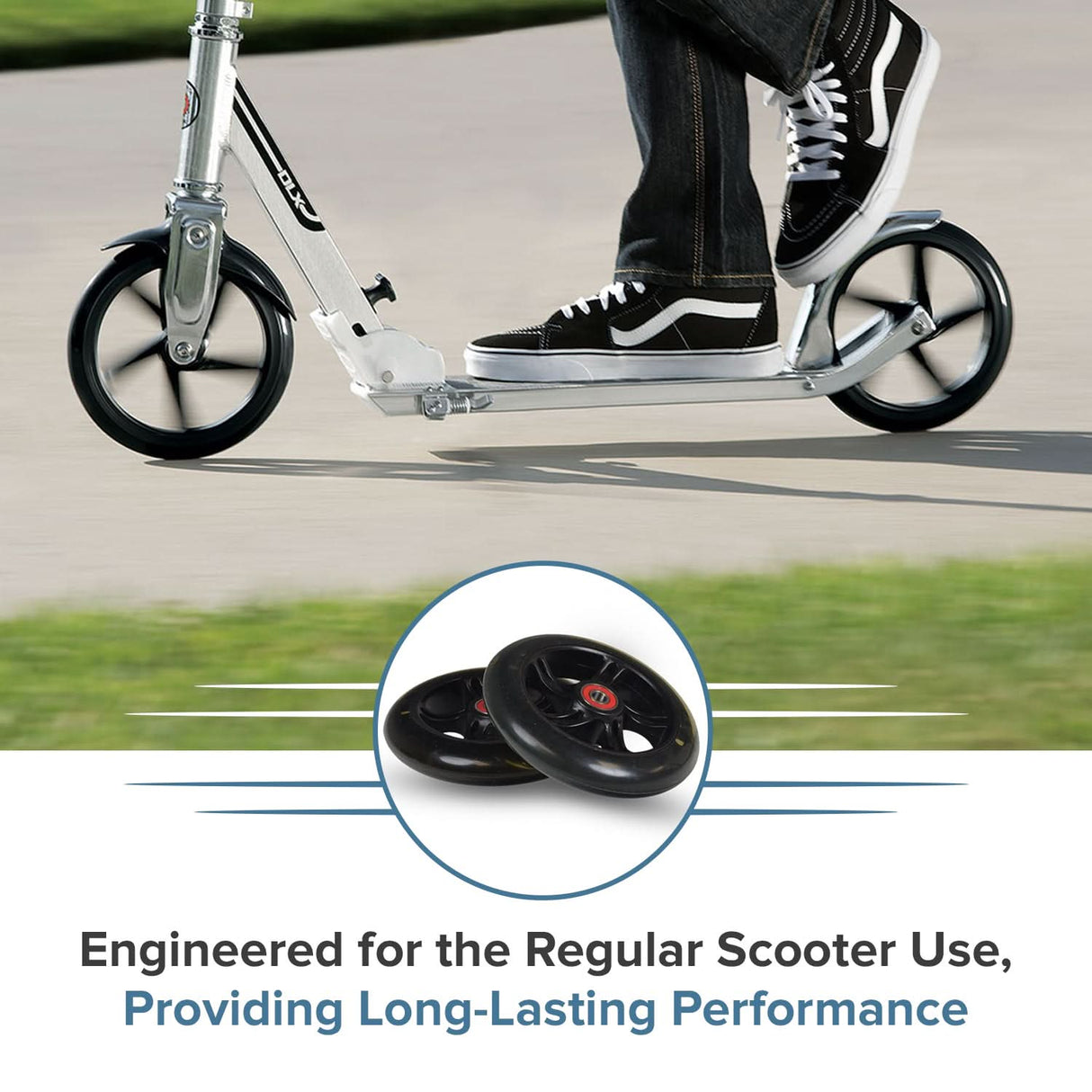 125 mm Razor A3 Kick Scooter Wheels with Bearings (Set of 2)