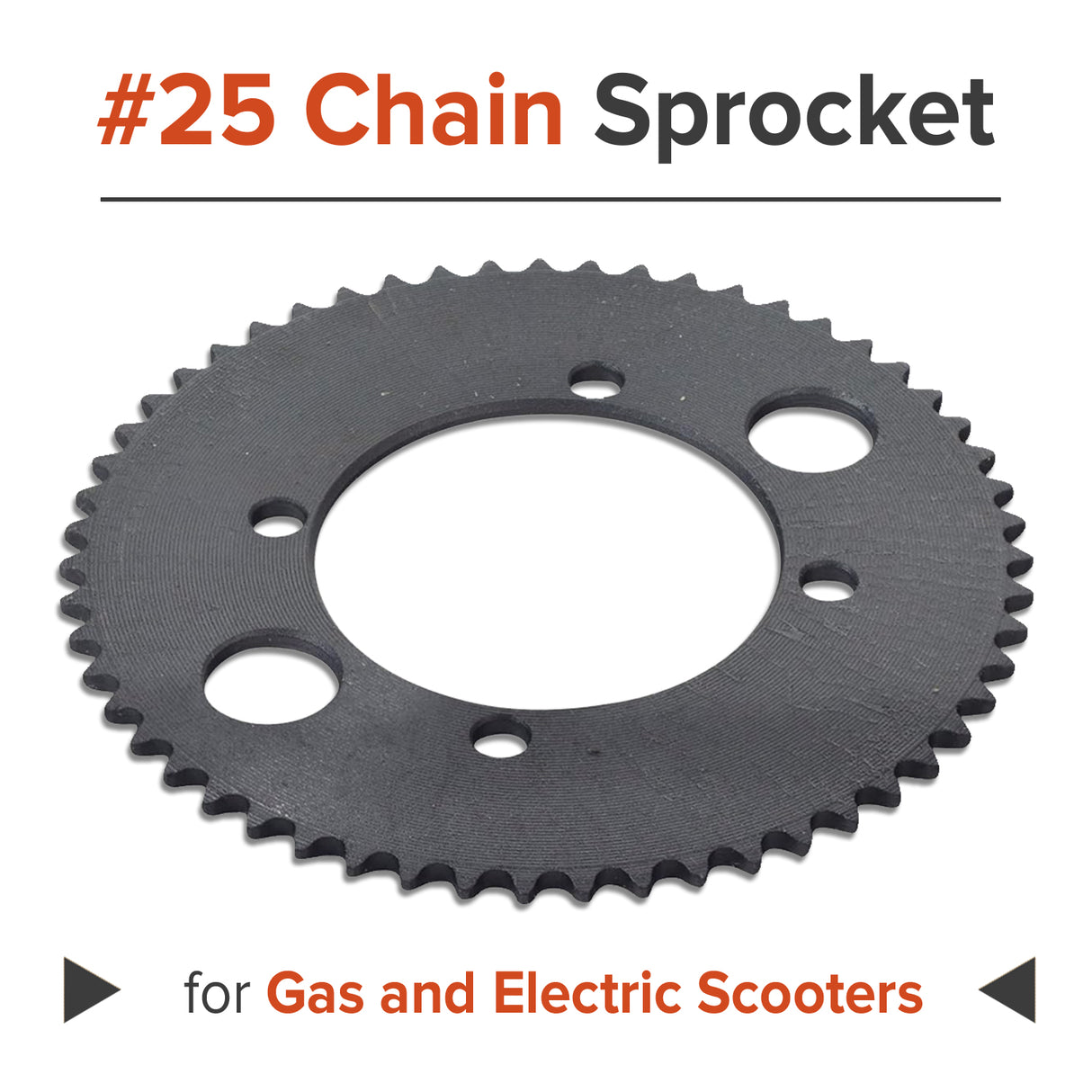 #25 Chain Sprocket - 55 Tooth - 2-9/16" Mounting Hole Circle (x4 Holes)