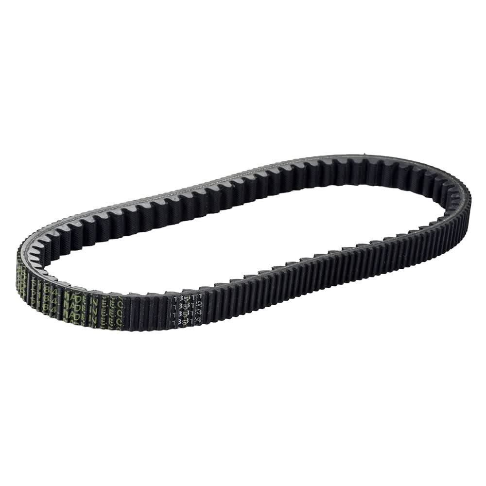 820-12-20 Malossi Aramid Scooter CVT Belt featuring visible yellow numbers, designed for Aprilia, Gilera, Malaguti, Piaggio, and Vespa street scooters.