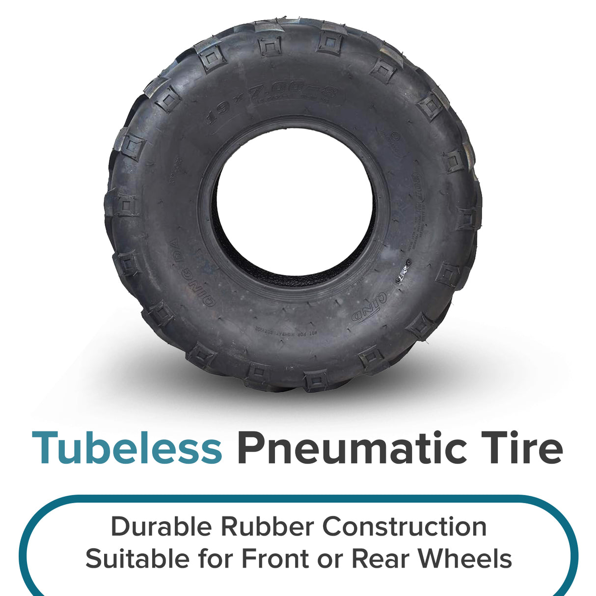19x7.00-8 Tire with QD116 V-Tread for Baja Mini Bikes MB165 & MB200, ATVs, & Go Karts