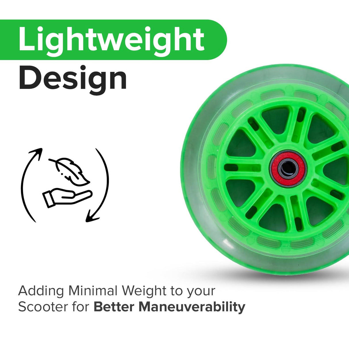 125 mm Razor A3 Kick Scooter Wheels with Bearings (Set of 2)