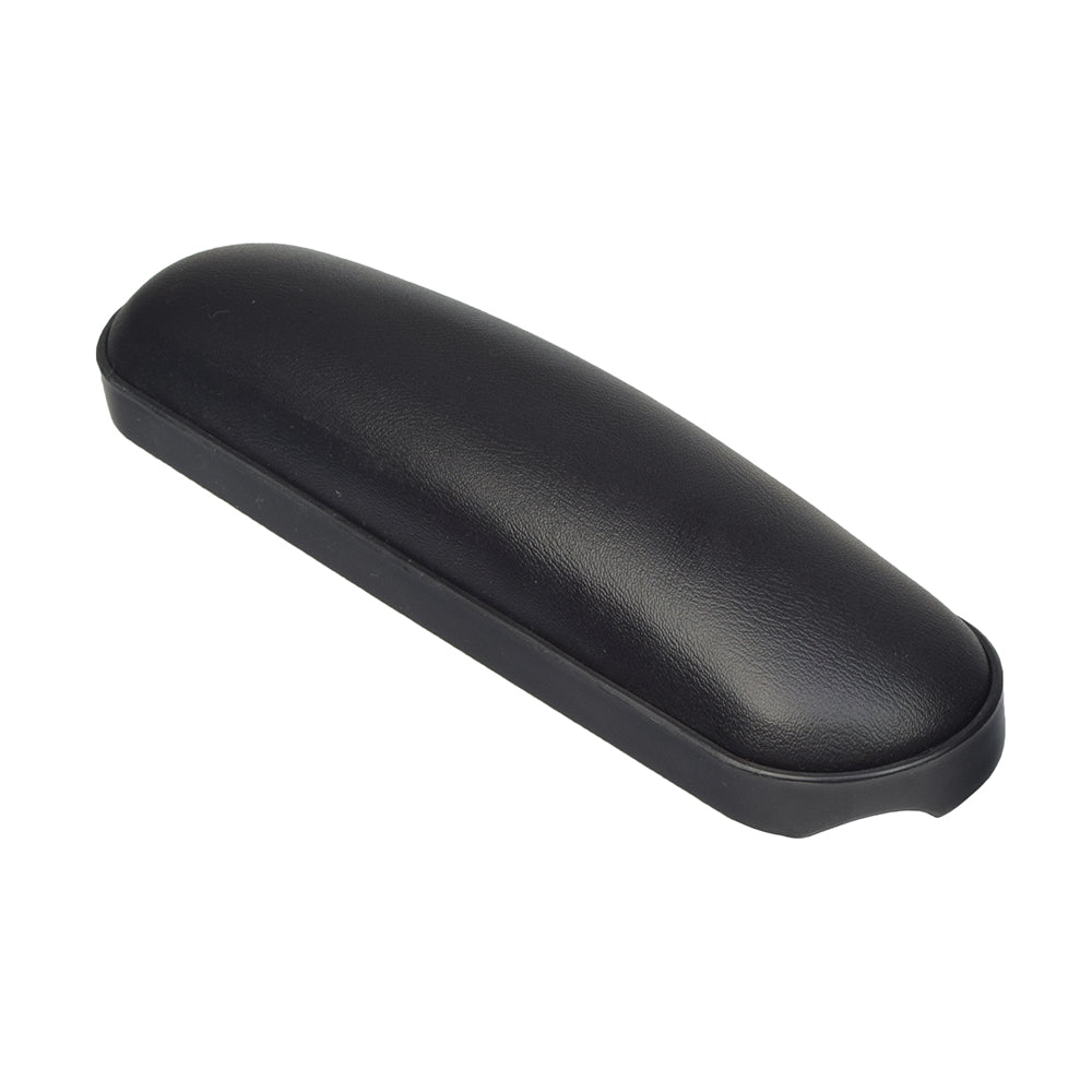 9x2-1/8 Black Upholstered Armrest Pad for Wheelchairs, featuring a black plastic case with a black cover, designed to replace missing or damaged armrests on various mobility scooters and power chairs.