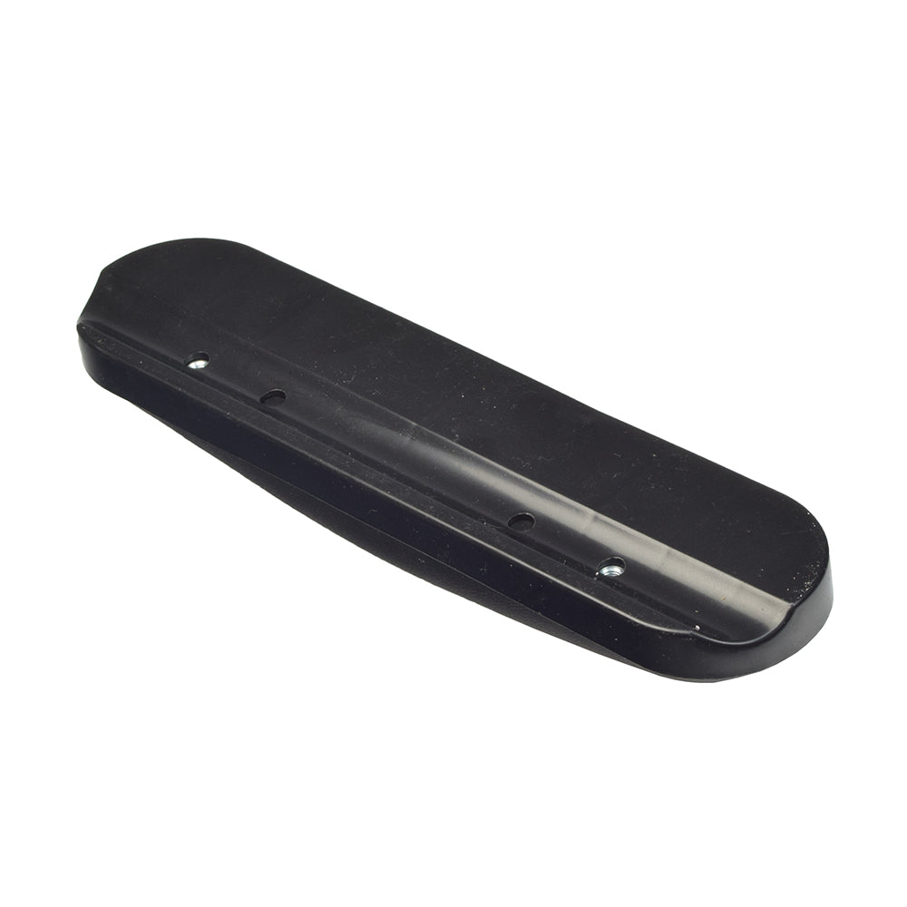9x2-1/8 Black Upholstered Armrest Pad for Wheelchairs features a black object with holes, designed to replace armrests on mobility scooters and power chairs.