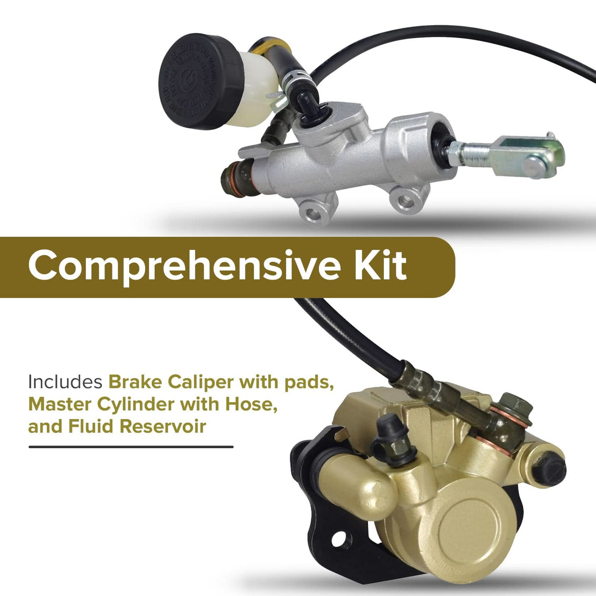 Rear Disc Brake Caliper & Master Cylinder Assembly for the Coleman KT196 6.5 Hp Go-Kart
