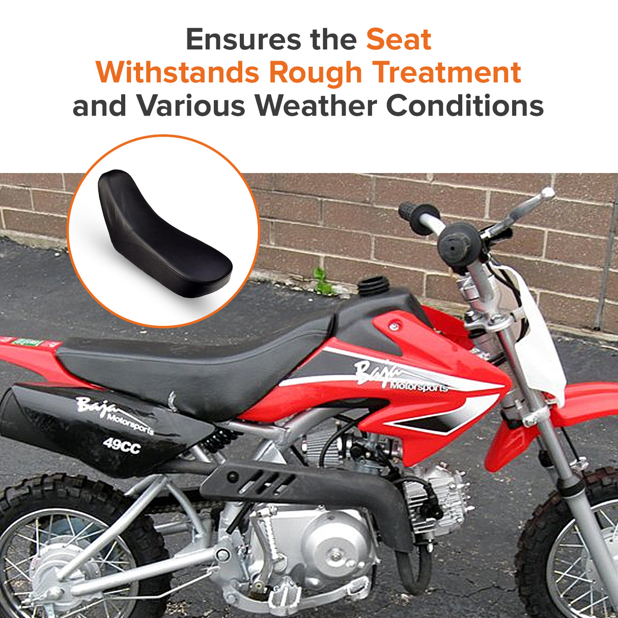 Black Vinyl Seat for TaoTao 110cc and 125cc ATVs