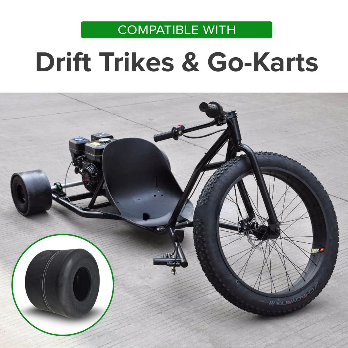 11x7.10-5 Tubeless Slick Tire for Drift Trikes & Go-Karts