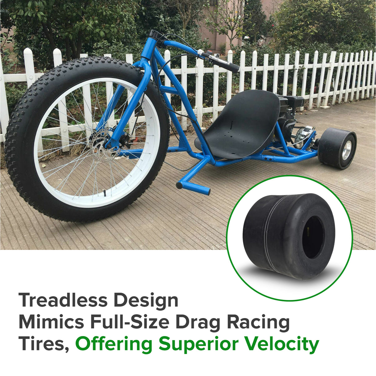 11x7.10-5 Tubeless Slick Tire for Drift Trikes & Go-Karts