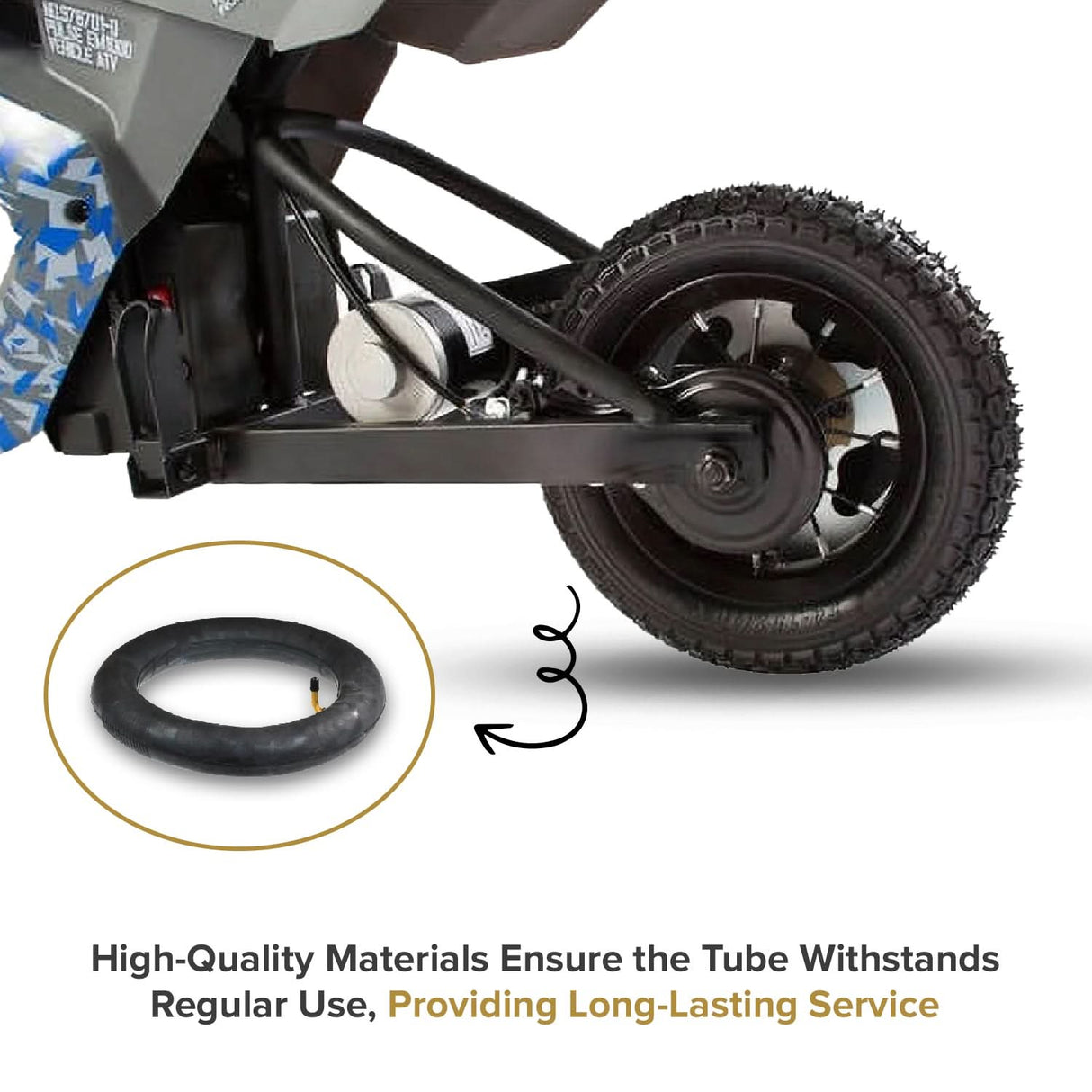 10"x2" Rear Inner Tube with Angled Valve Stem for the Pulse EM-1000 Electric Dirt Bike & Street Cruiser E-Motorcycle