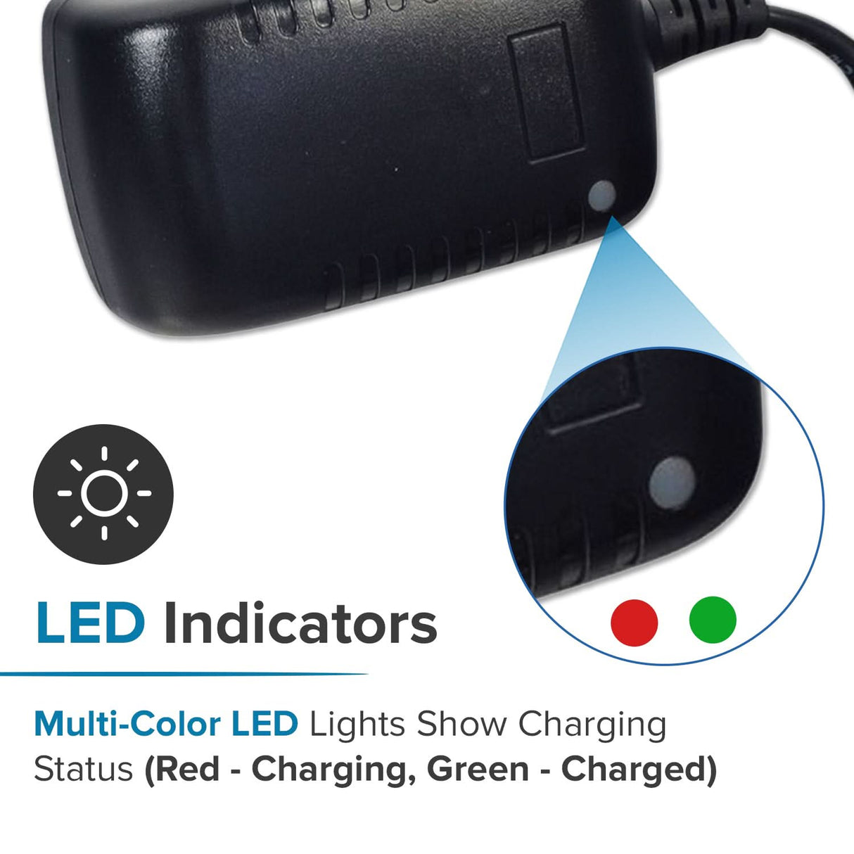 12 Volt 2.1 mm ID Coaxial Battery Charger for Uenjoy Electric Ride-On Toys