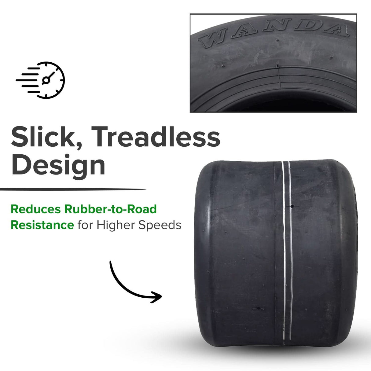 11x7.10-5 Tubeless Slick Tire for Drift Trikes & Go-Karts