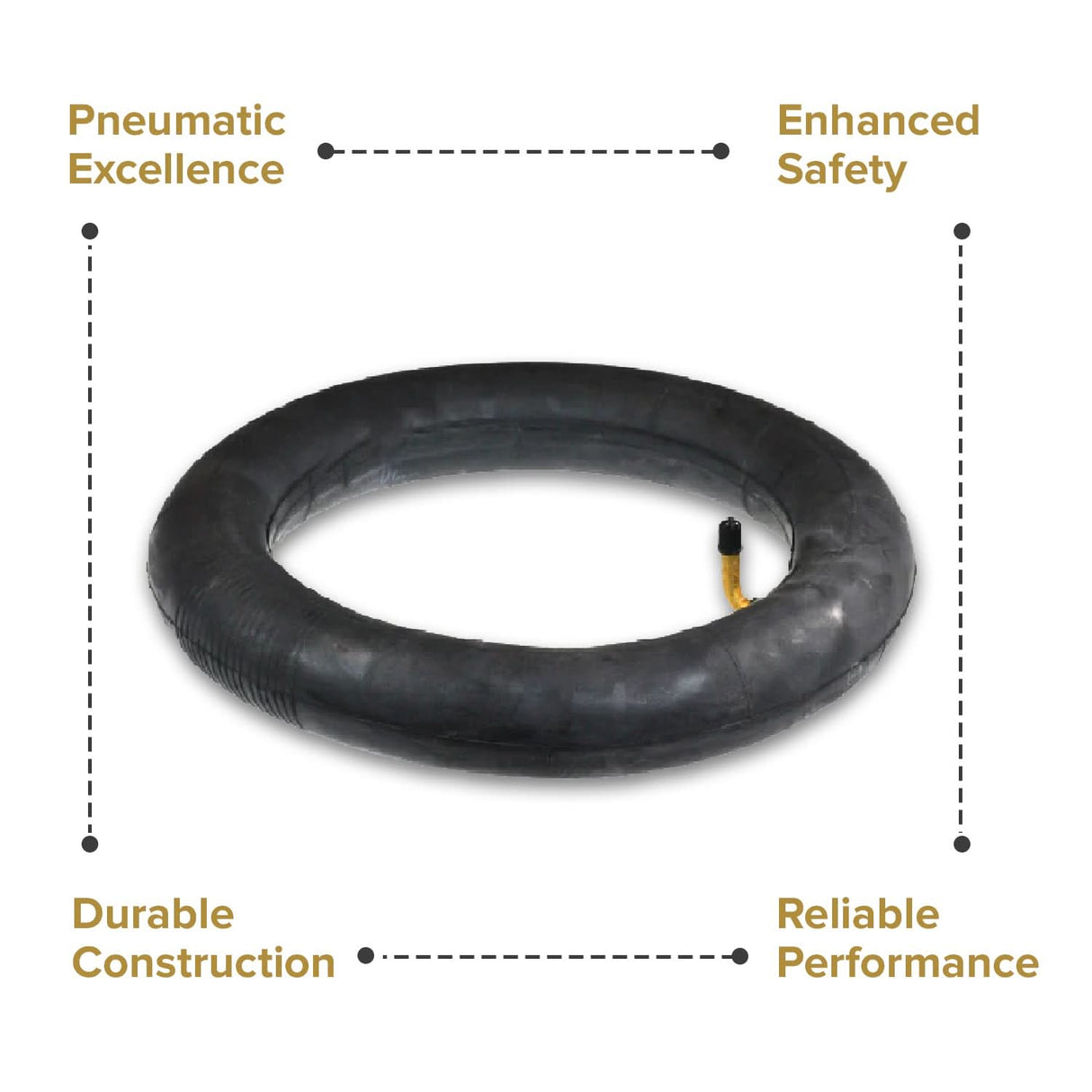 10"x2" Rear Inner Tube with Angled Valve Stem for Swagtron SwagCycle Electric Bikes