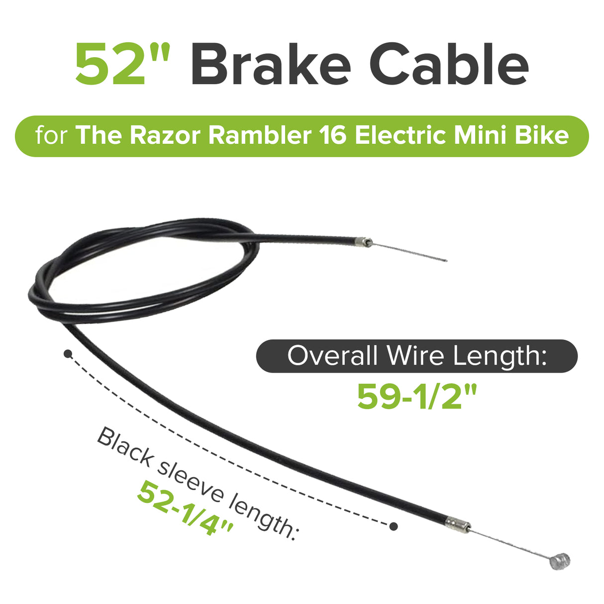 52" Brake Cable for the Razor Rambler 16 Electric Mini Bike